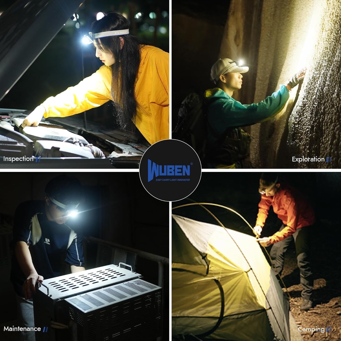 Wuben H4 Rechargeable Multi-Function Headlamp – 800 Lumens, 66 Metres (White)