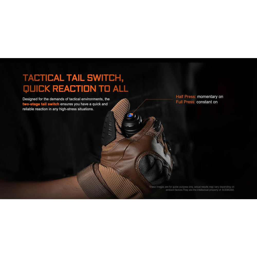 AceBeam T37 4000 Lumen Tactical and Duty Flashlight - 440 Metres