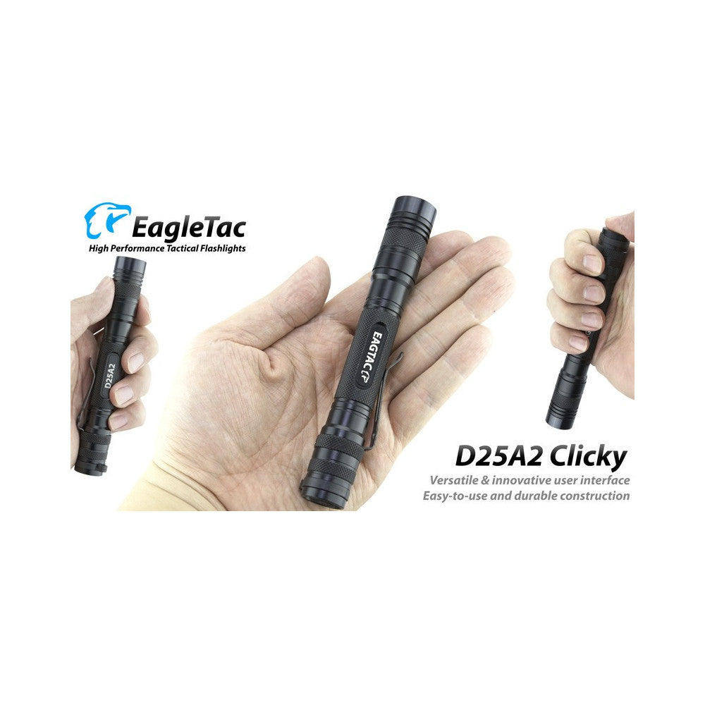 EagleTac D25A2 520 Lumen Clicky 2AA Pocket Torch - 130 Metres