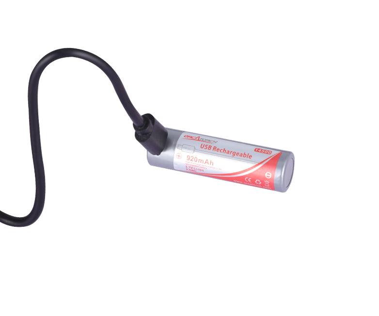 OrcaTorch 14500 USB-C Rechargeable Battery - 920mAh