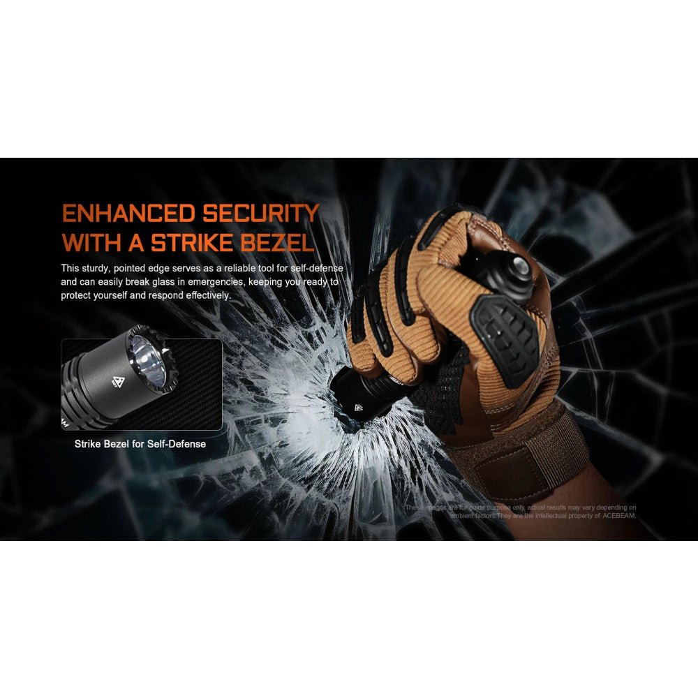 AceBeam T37 4000 Lumen Tactical and Duty Flashlight - 440 Metres