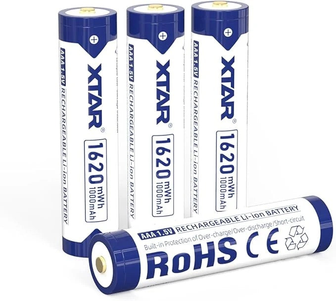 XTAR AAA Rechargeable Lithium Batteries 1.5V 1620mWh - 4 Pack