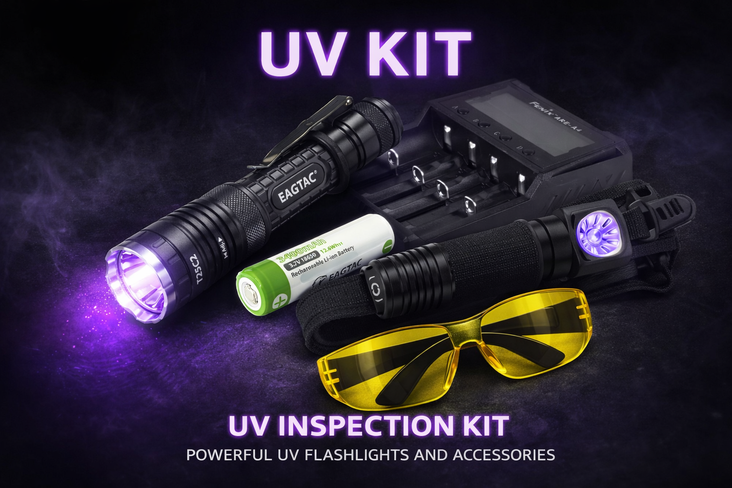 EagleTac Opal Kit (T25C2 UV - 365nm + PH10LC2 UV Headtorch - 365nm)