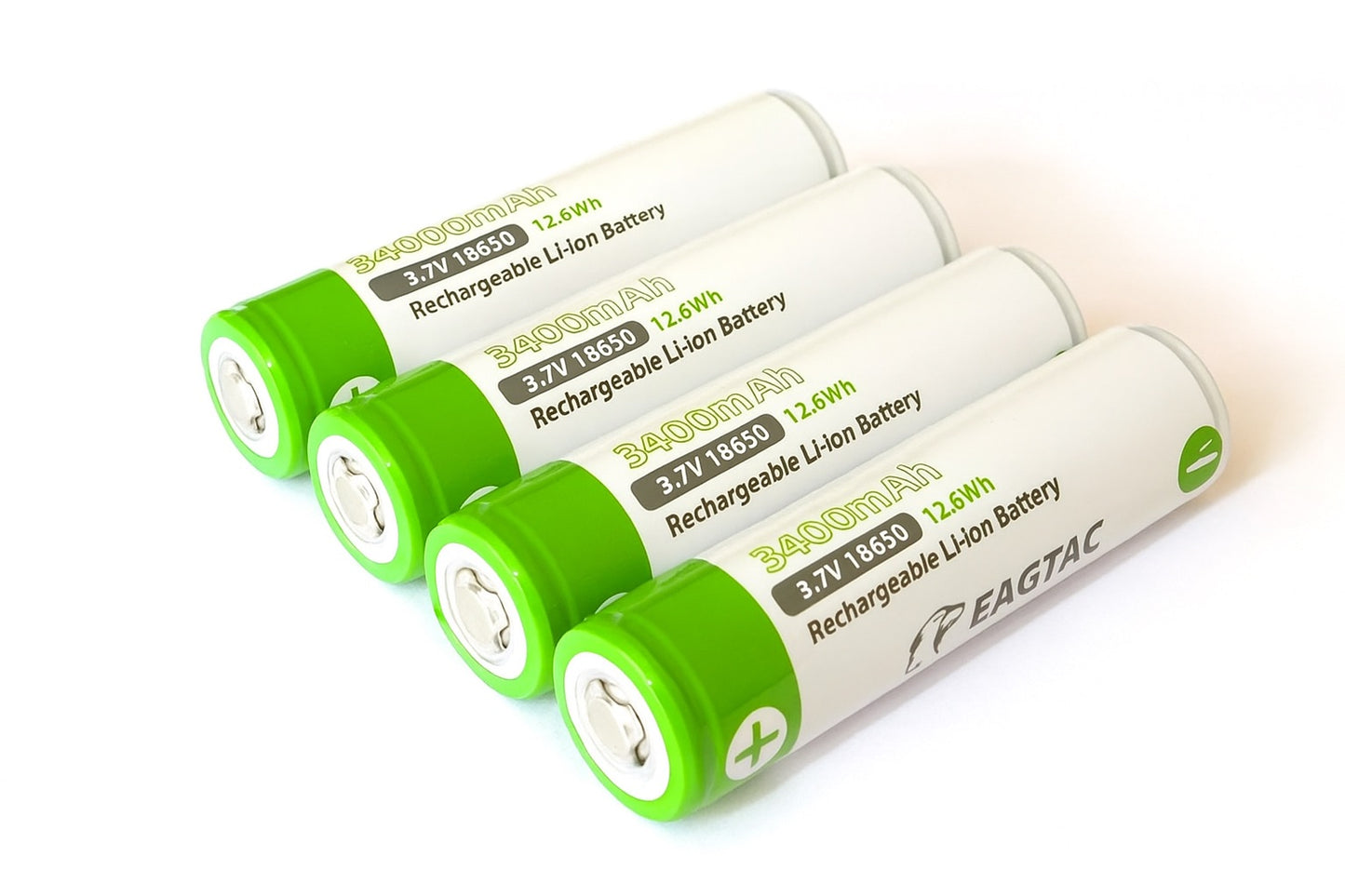 4x EagleTac 18650 3400mAh Hi-Drain 15A Batteries