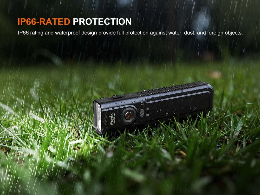 Fenix E06R Pro Flat Flashlight with UV & Red Laser Modes - 1600 Lumens, 160 Metres (Orange)