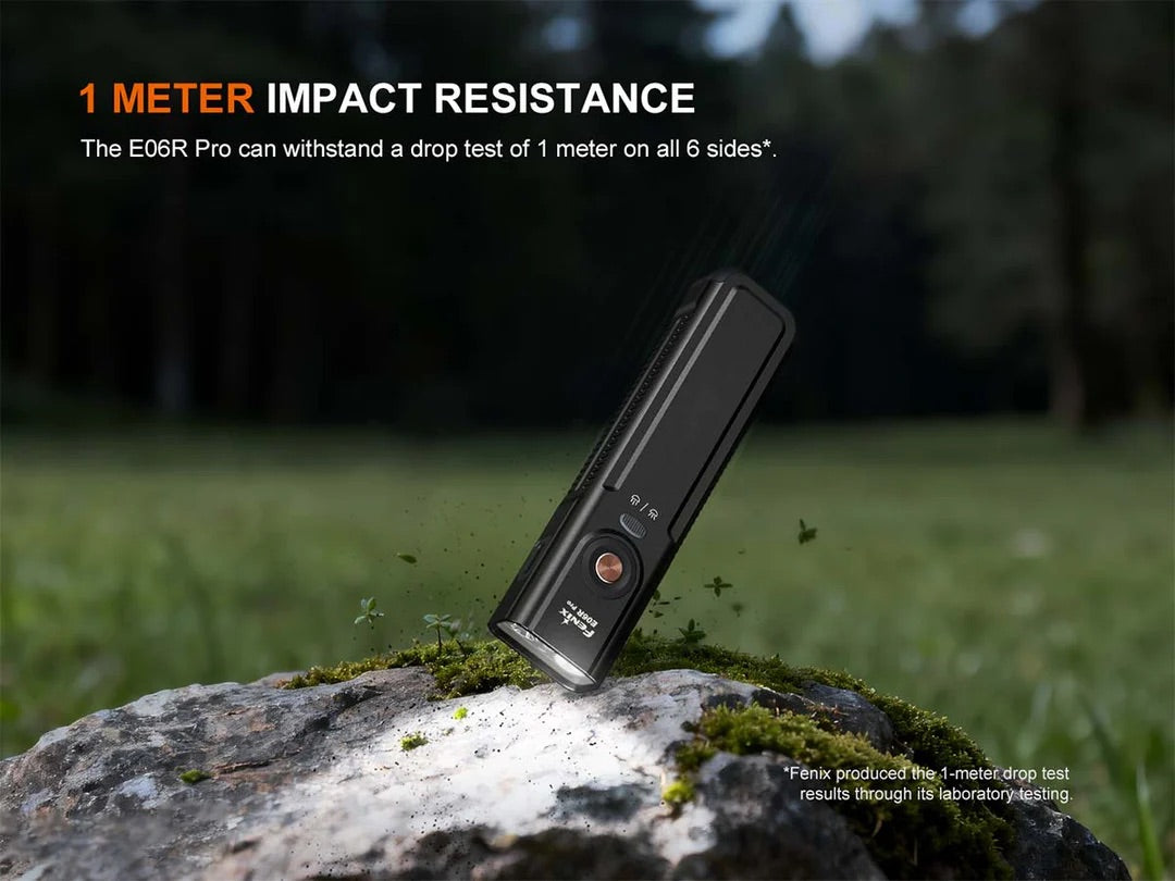 Fenix E06R Pro Flat Flashlight with UV & Red Laser Modes - 1600 Lumens, 160 Metres (Orange)