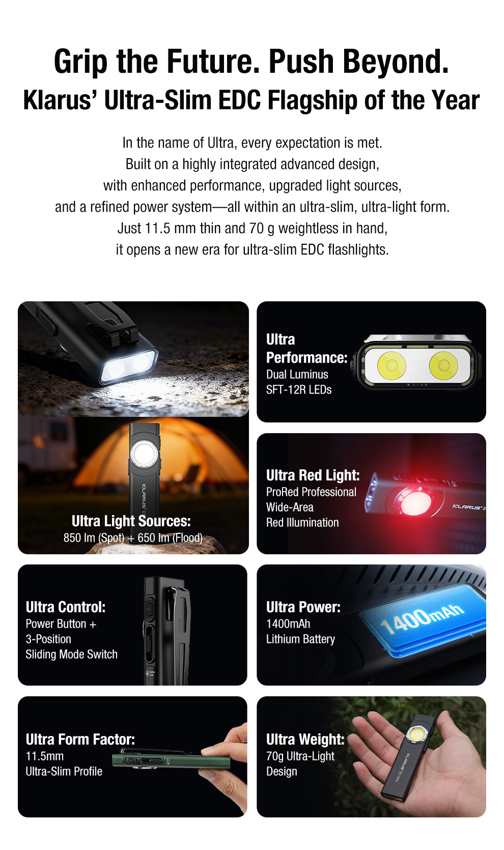 Klarus E5 Ultra (Black) - 800 Lumens, 120 Metres