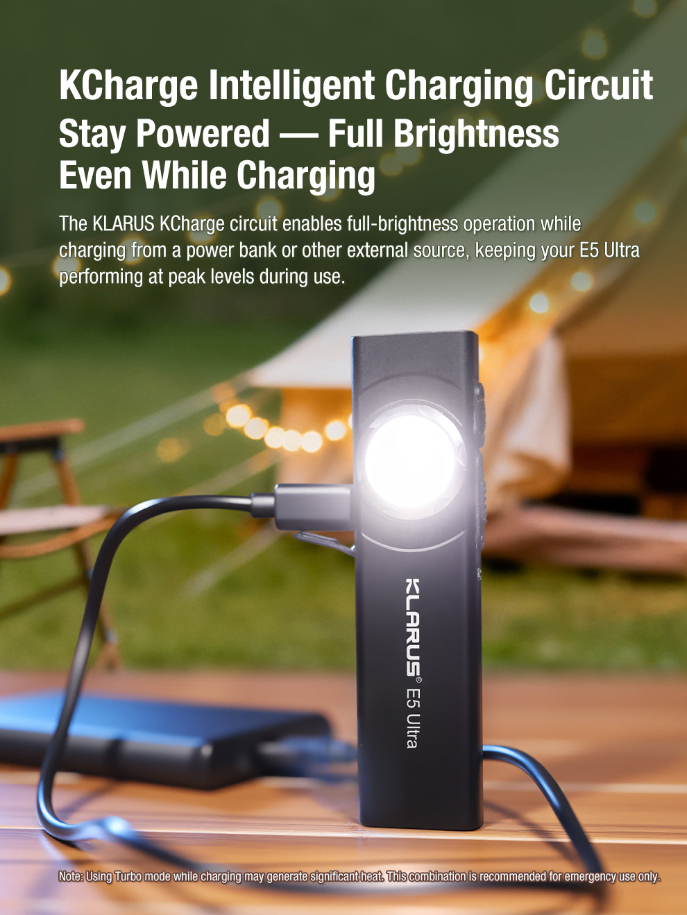Klarus E5 Ultra (Black) - 800 Lumens, 120 Metres