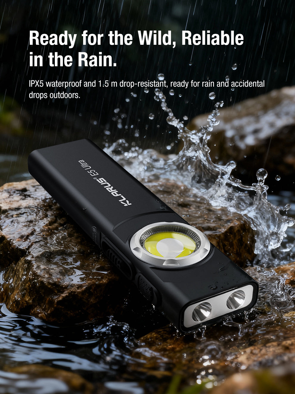 Klarus E5 Ultra (Black) - 800 Lumens, 120 Metres