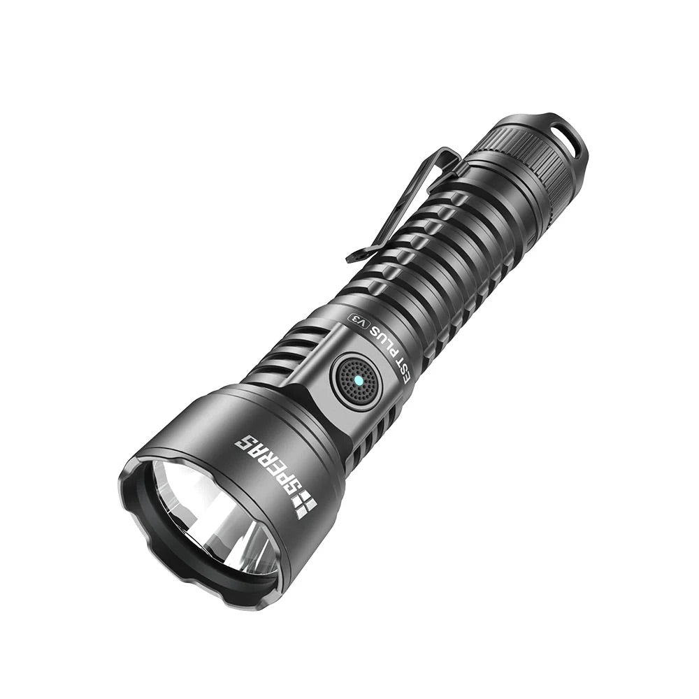 SPERAS EST PLUS V3 3000 Lumen Tactical Flashlight (800m Throw) – USB-C Rechargeable 21700 Torch