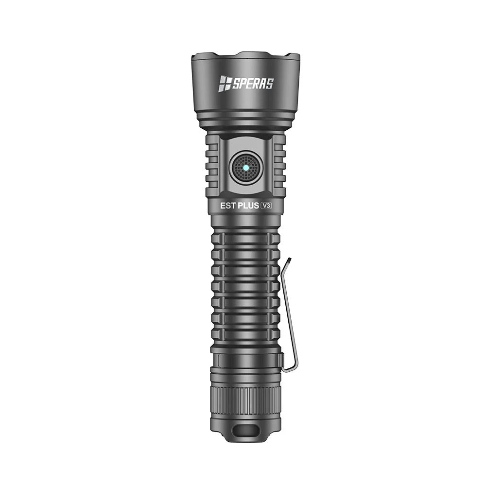 SPERAS EST PLUS V3 3000 Lumen Tactical Flashlight (800m Throw) – USB-C Rechargeable 21700 Torch
