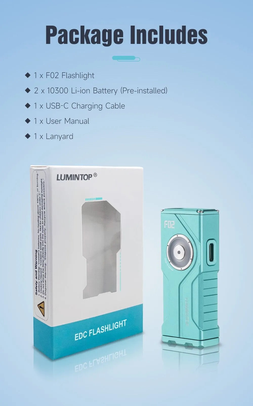 Lumintop F02 1000 Lumen 4-in-1 Mini Flashlight with UV, RGB and Green Laser