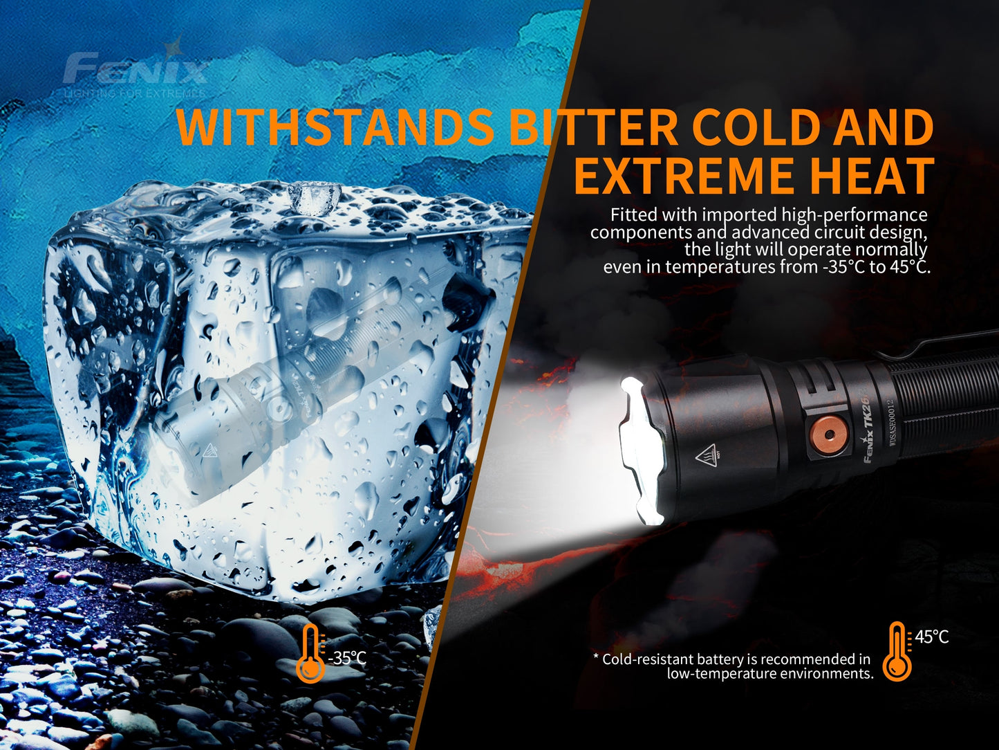 Fenix TK26R Tri-coloured 1500 Lumen Rechargeable LED torch