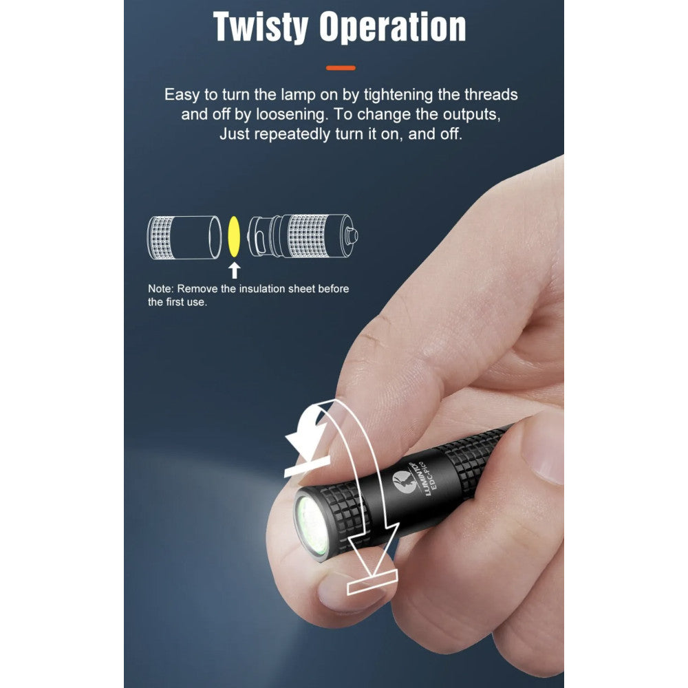 Lumintop EDC Pico V2.0 130 Lumen USB-C Rechargeable Keyring Flashlight - 40 Metres