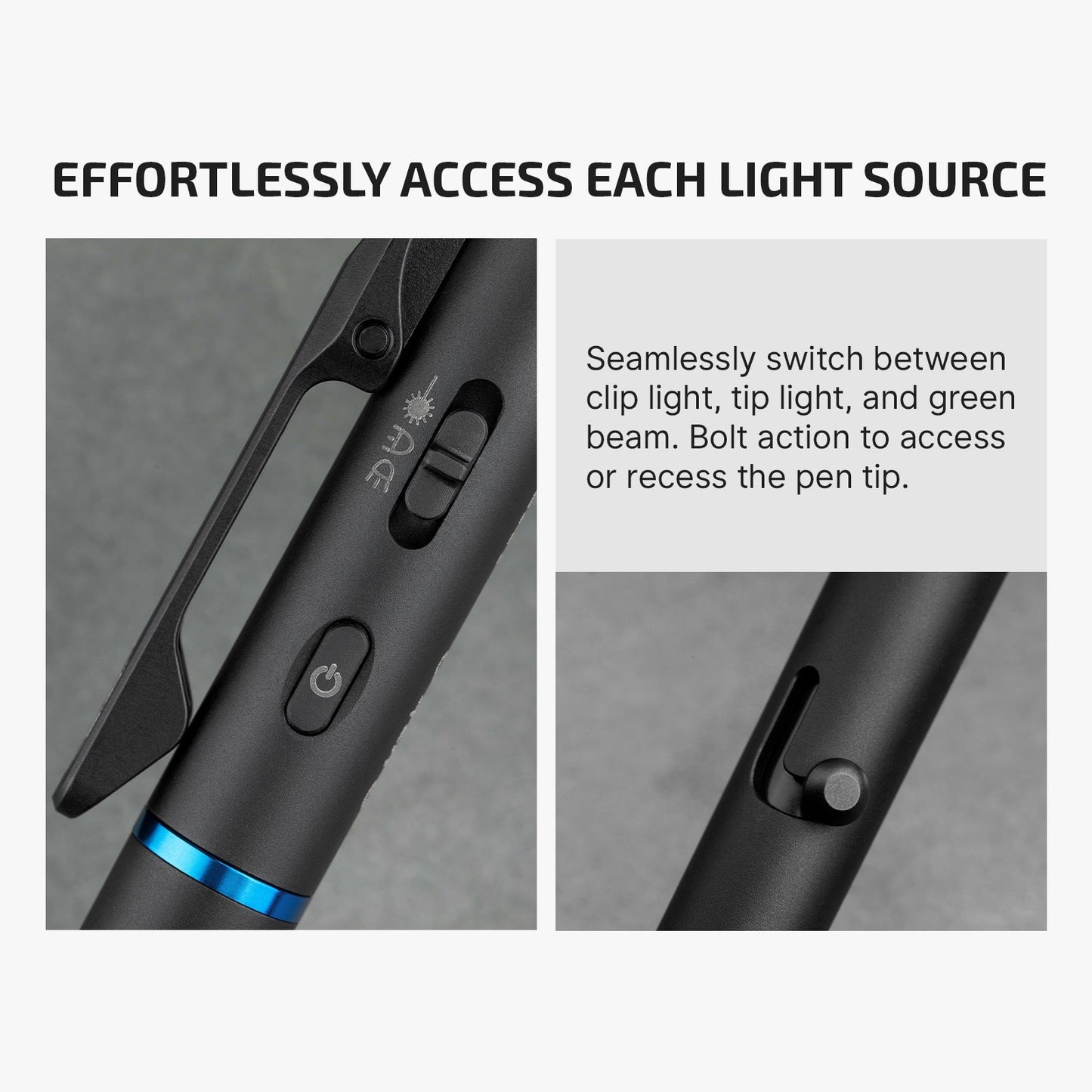 Olight O'Pen 3 120 Lumen Rechargeable Pen Light with Green Laser - Black