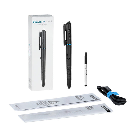 Olight O'Pen 3 120 Lumen Rechargeable Pen Light with Green Laser - Black
