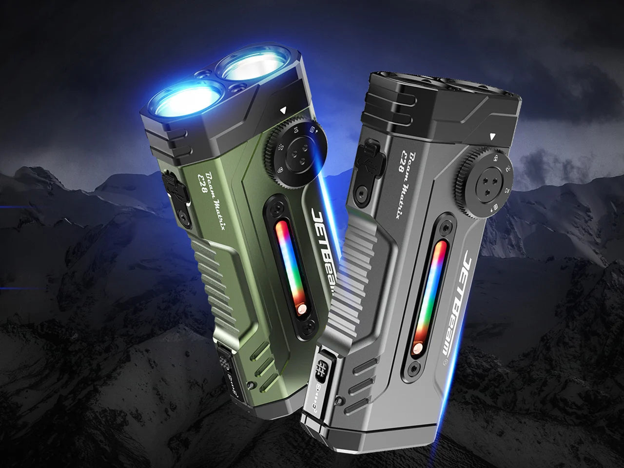 JETBeam E28 Rechargeable EDC Torch, 3300 Lumens, 365 Metres - GREEN