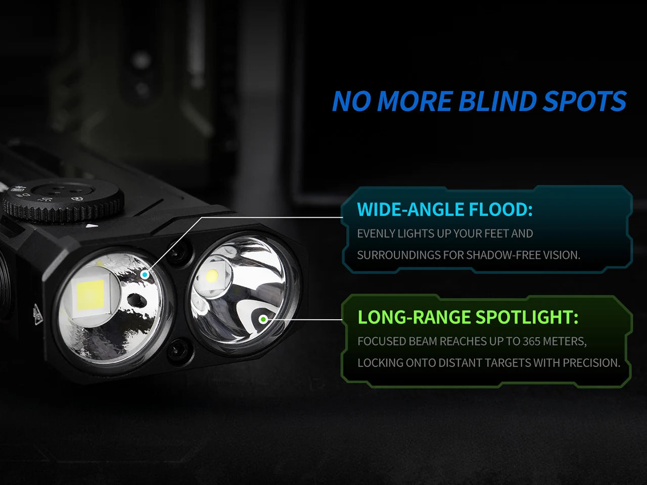 JETBeam E28 Rechargeable EDC Torch, 3300 Lumens, 365 Metres - GREEN