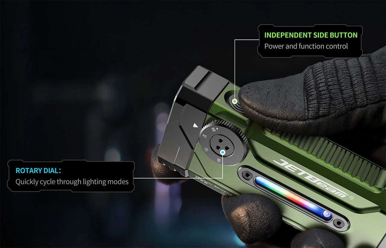 JETBeam E28 Rechargeable EDC Torch, 3300 Lumens, 365 Metres - GREY
