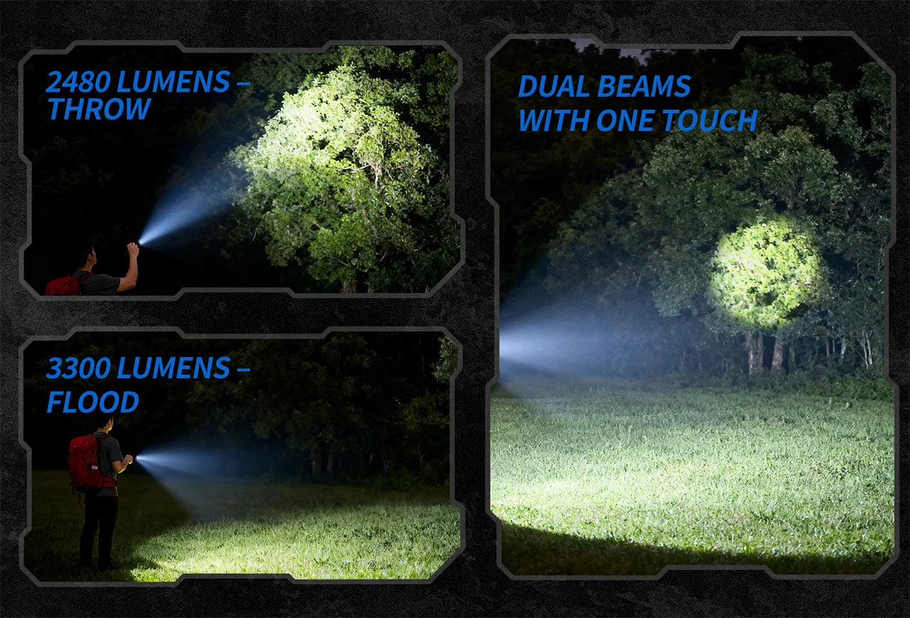 JETBeam E28 Rechargeable EDC Torch, 3300 Lumens, 365 Metres - GREY