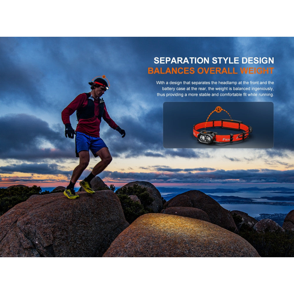 Fenix HP12R-T Beam Distance Separation-Style Headlamp Red - 1300 Lumens, 200 Metres