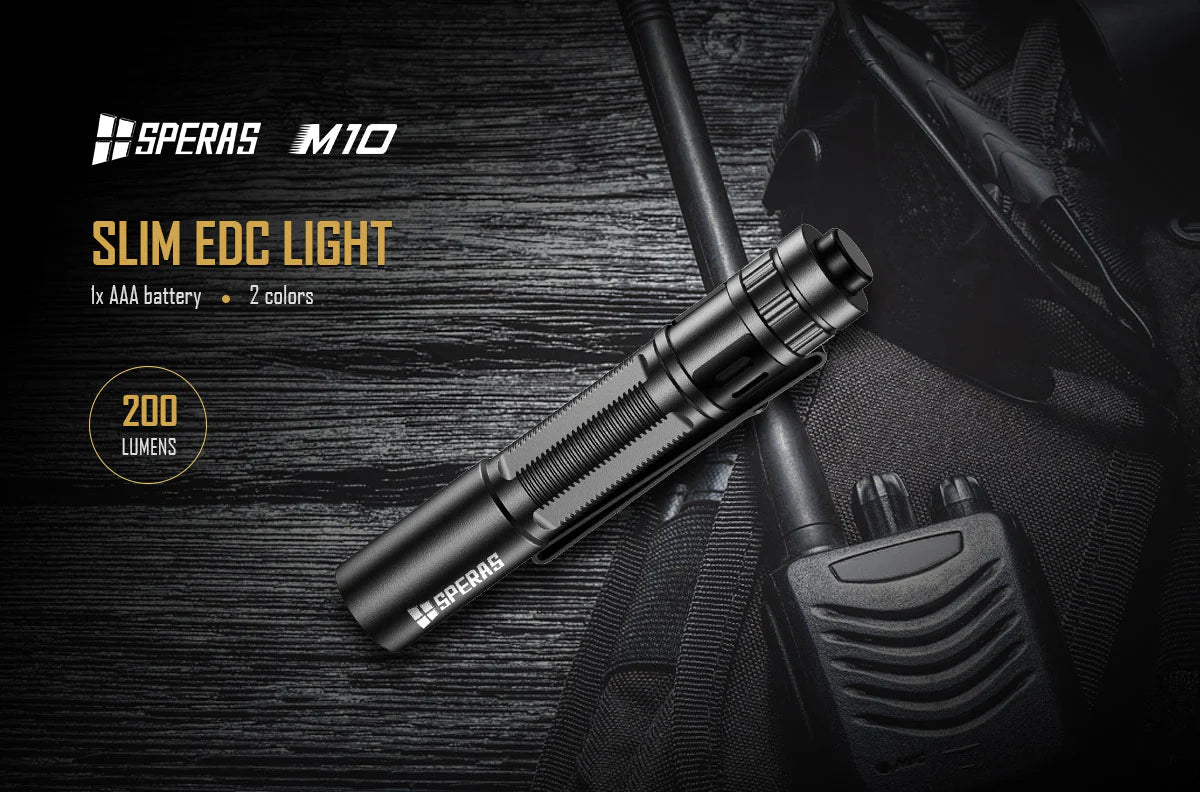 SPERAS M10 200 Lumen AAA EDC Flashlight - 58 Metres