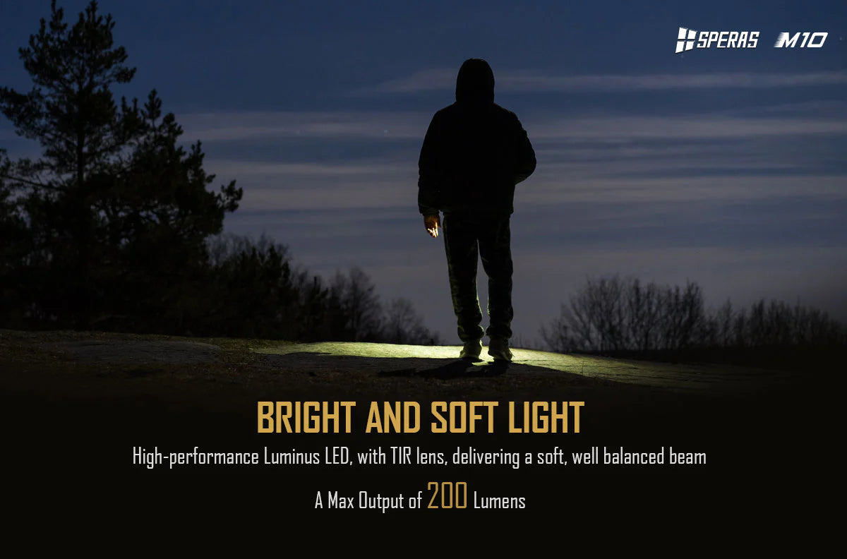 SPERAS M10 200 Lumen AAA EDC Flashlight - 58 Metres