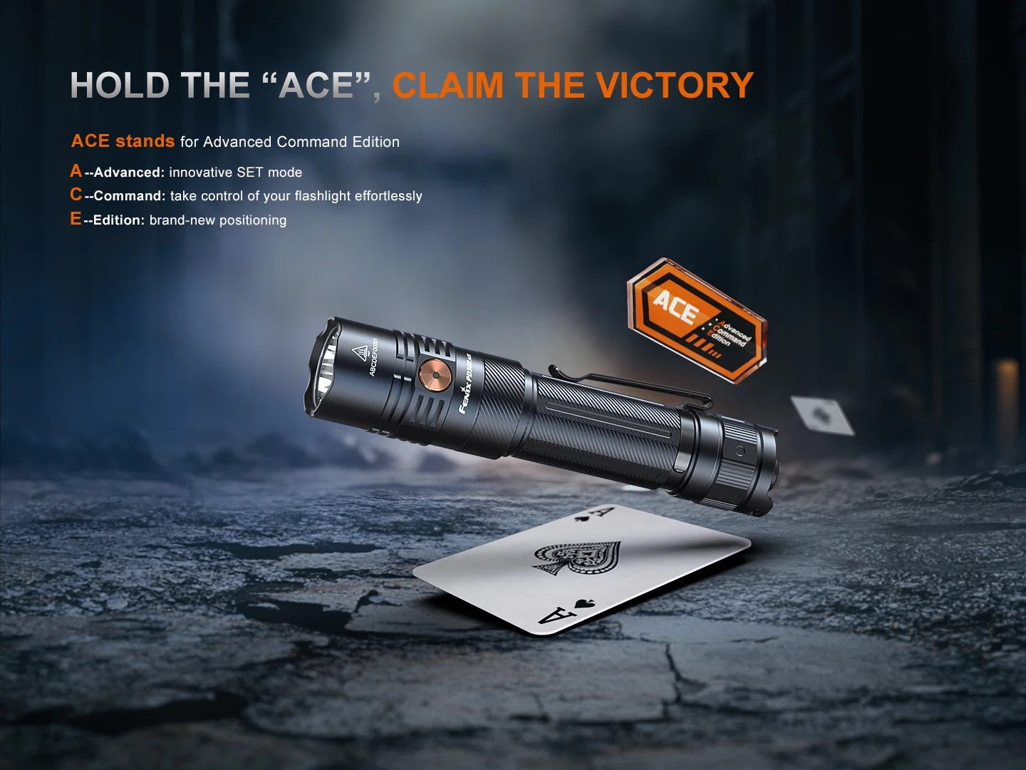 Fenix PD36R ACE 3000 Lumen USB-C Rechargeable Tactical Flashlight - 415 Metres
