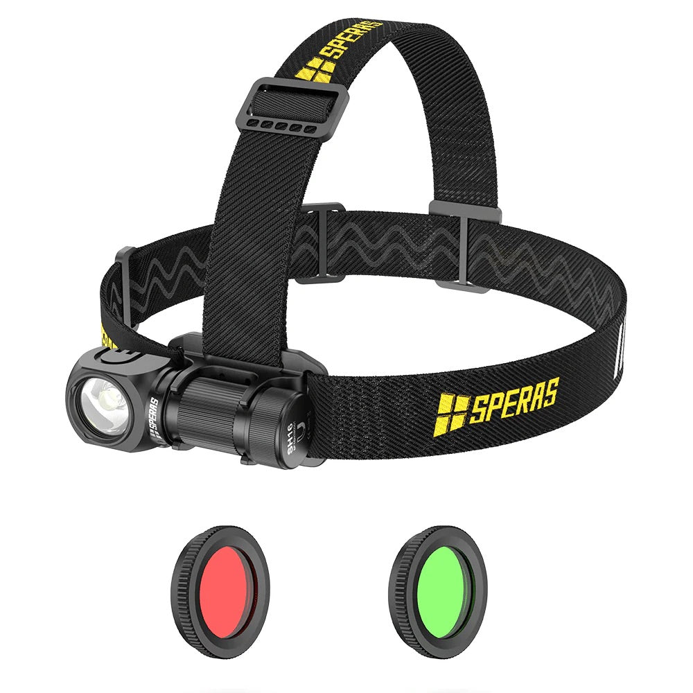 SPERAS SH16 Versatile Rechargeable Headlamp - 1650 Lumens, 355 Metres