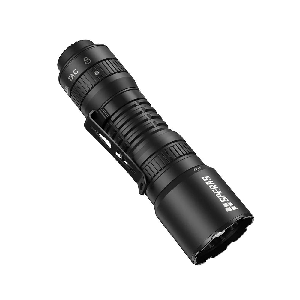 SPERAS EST16 1600 Lumen Tactical Flashlight - Instant One-Step Strobe EDC Torch