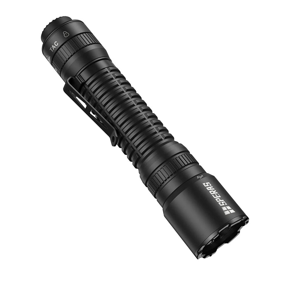SPERAS EST30 2600 Lumen Tactical Flashlight - Instant One-Step Strobe Outdoor Torch