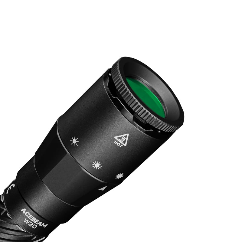 AceBeam W20 LEP Flashlight - Ultra Long Range Laser Torch 1km+ Beam Distance USB-C Rechargeable