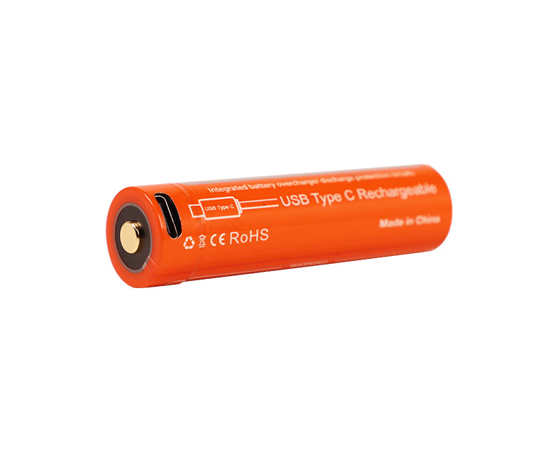 OrcaTorch 18650 USB-C Rechargeable Battery - 3400mAh