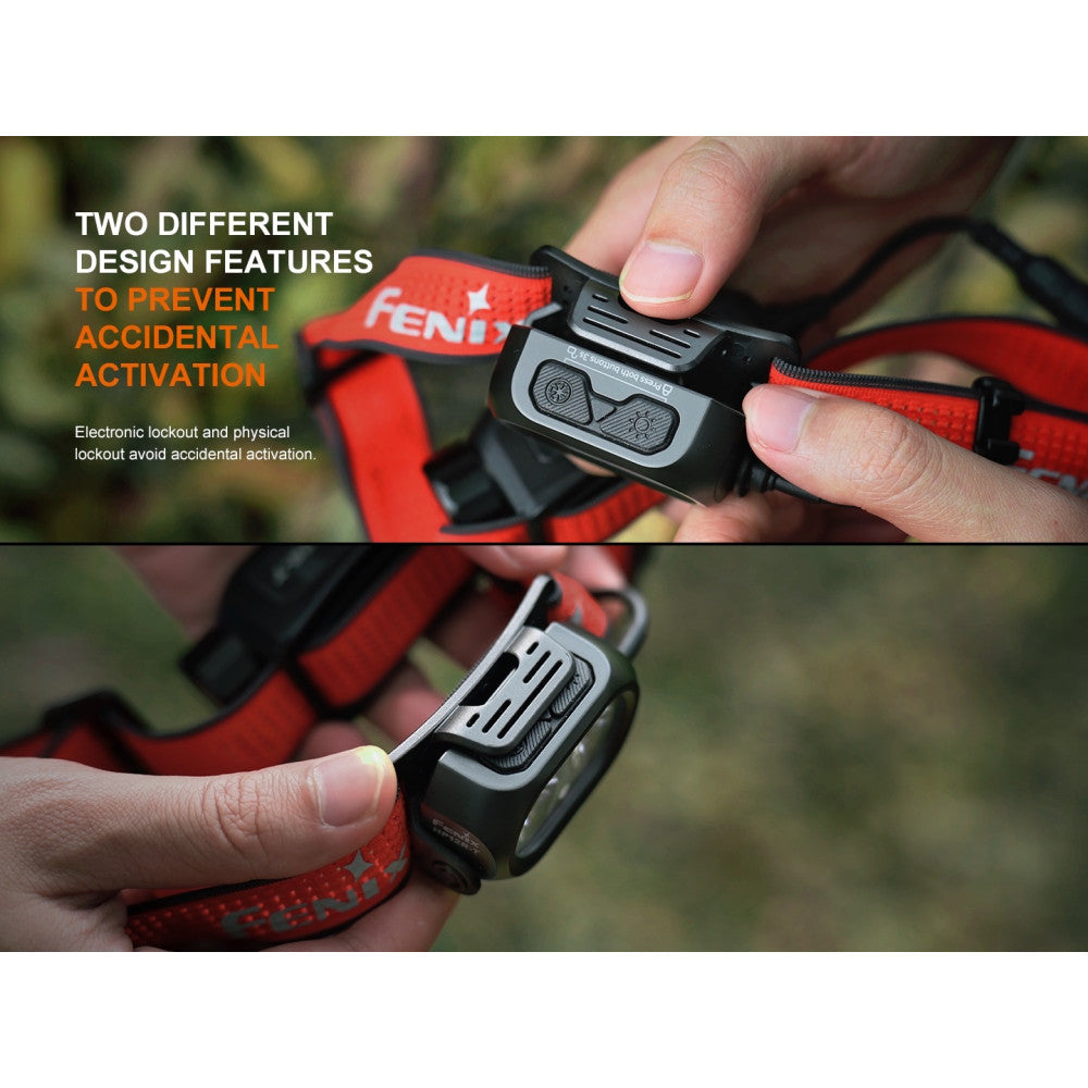 Fenix HP12R-T Beam Distance Separation-Style Headlamp Red - 1300 Lumens, 200 Metres