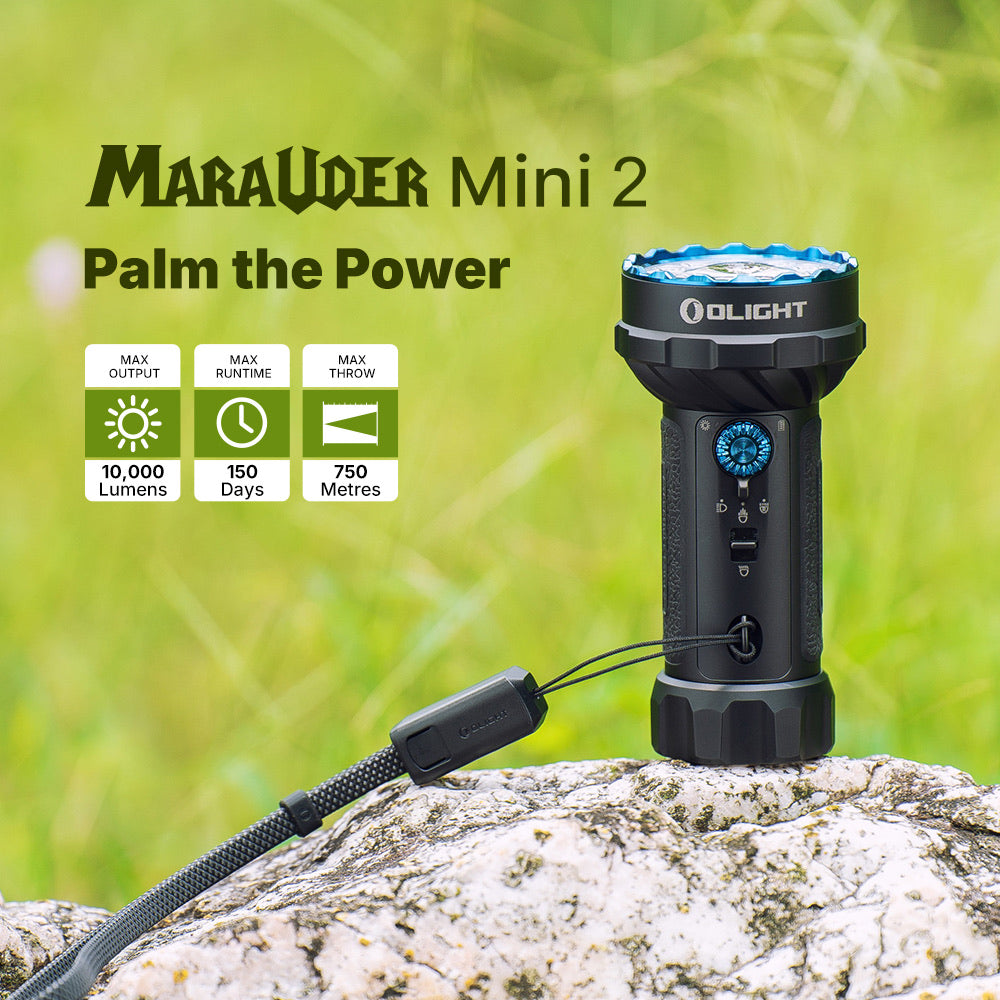 Olight Marauder Mini 2 Rechargeable High-Power Torch, Flood & Spot - 10,000 Lumens