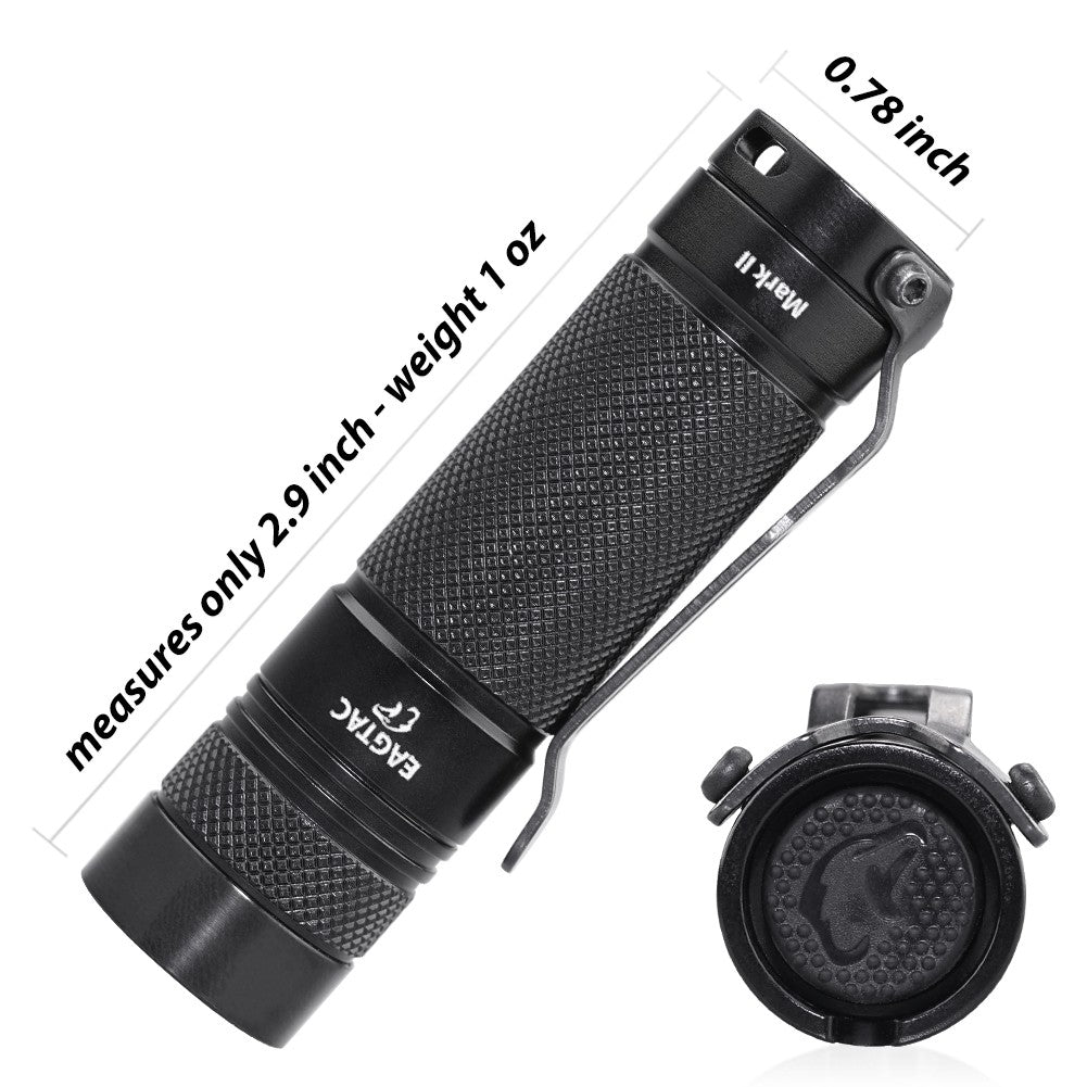 EagleTac D25C Clicky MKII EDC Flashlight - 800 Lumens, 128 Metres