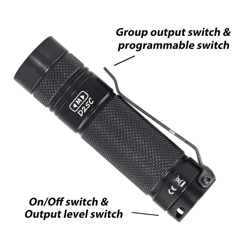 EagleTac D25C Clicky MKII EDC Flashlight - 800 Lumens, 128 Metres