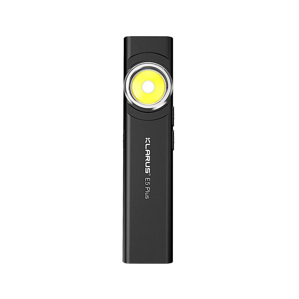 Klarus E5 Plus Rechargeable EDC Tool Light with Magnetic Base – 650 Lumens (Black)