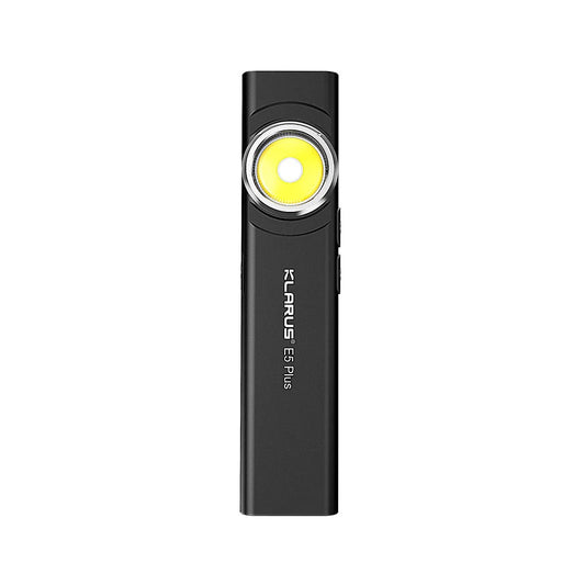 Klarus E5 Plus Rechargeable EDC Tool Light with Magnetic Base – 650 Lumens (Black)