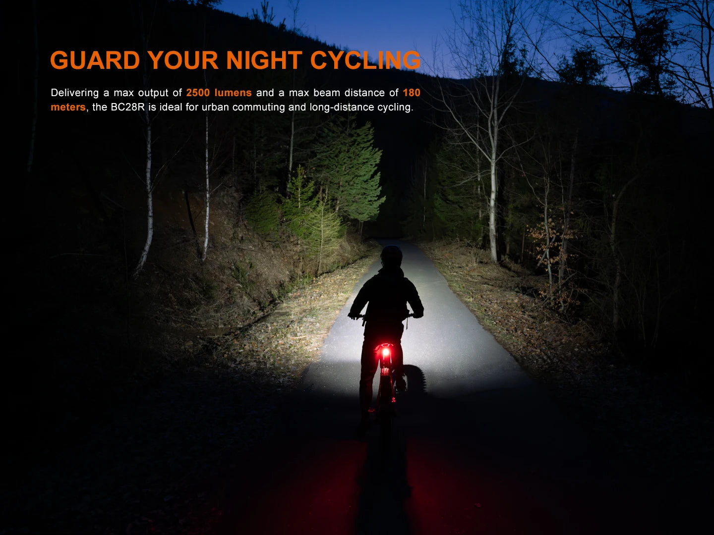Fenix BC28R 2500 Lumen Smart Front and Rear Bike Light Set