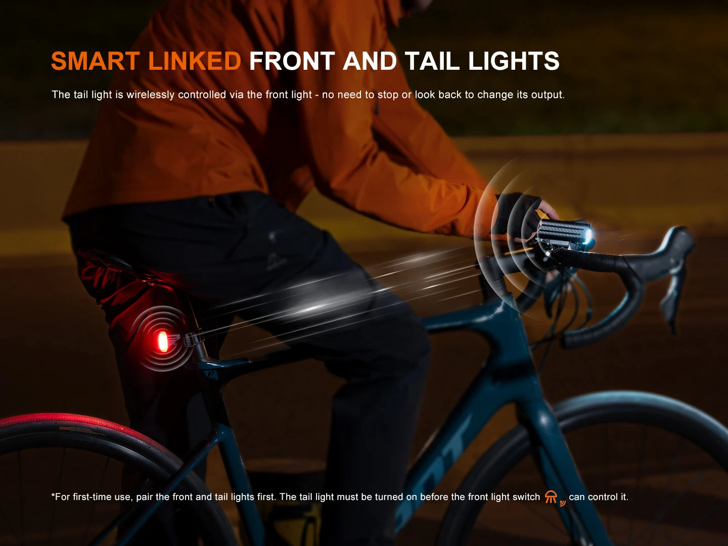 Fenix BC28R 2500 Lumen Smart Front and Rear Bike Light Set