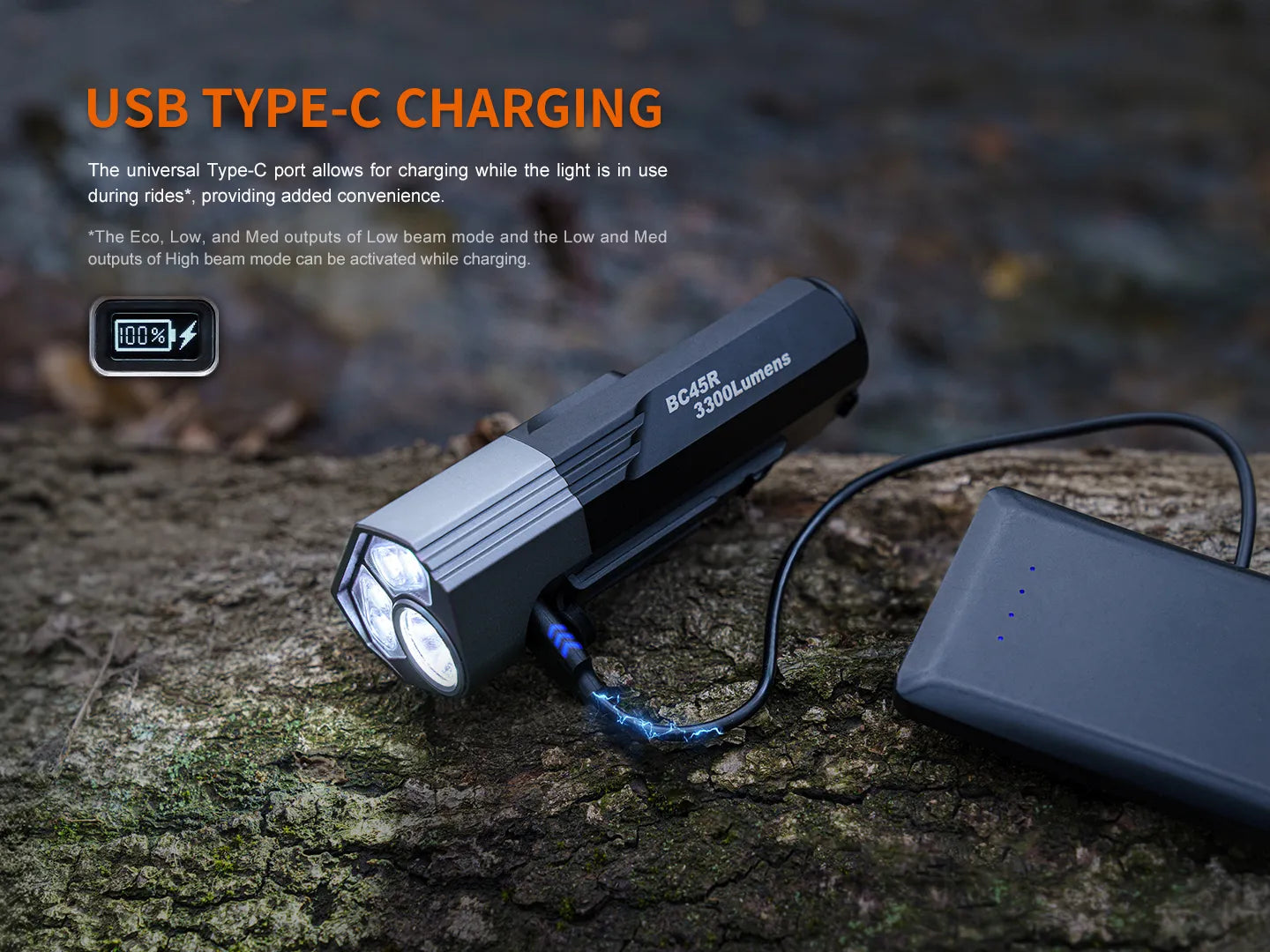 Fenix BC45R 3300 Lumen USB-C Rechargeable LED Bike Light