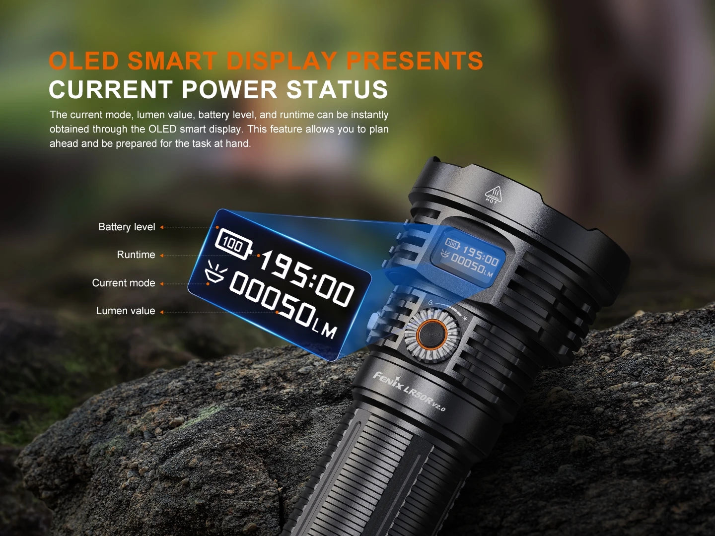 Fenix LR50R V2.0 18,000 Lumen Spot and Flood Searchlight with Red and UV