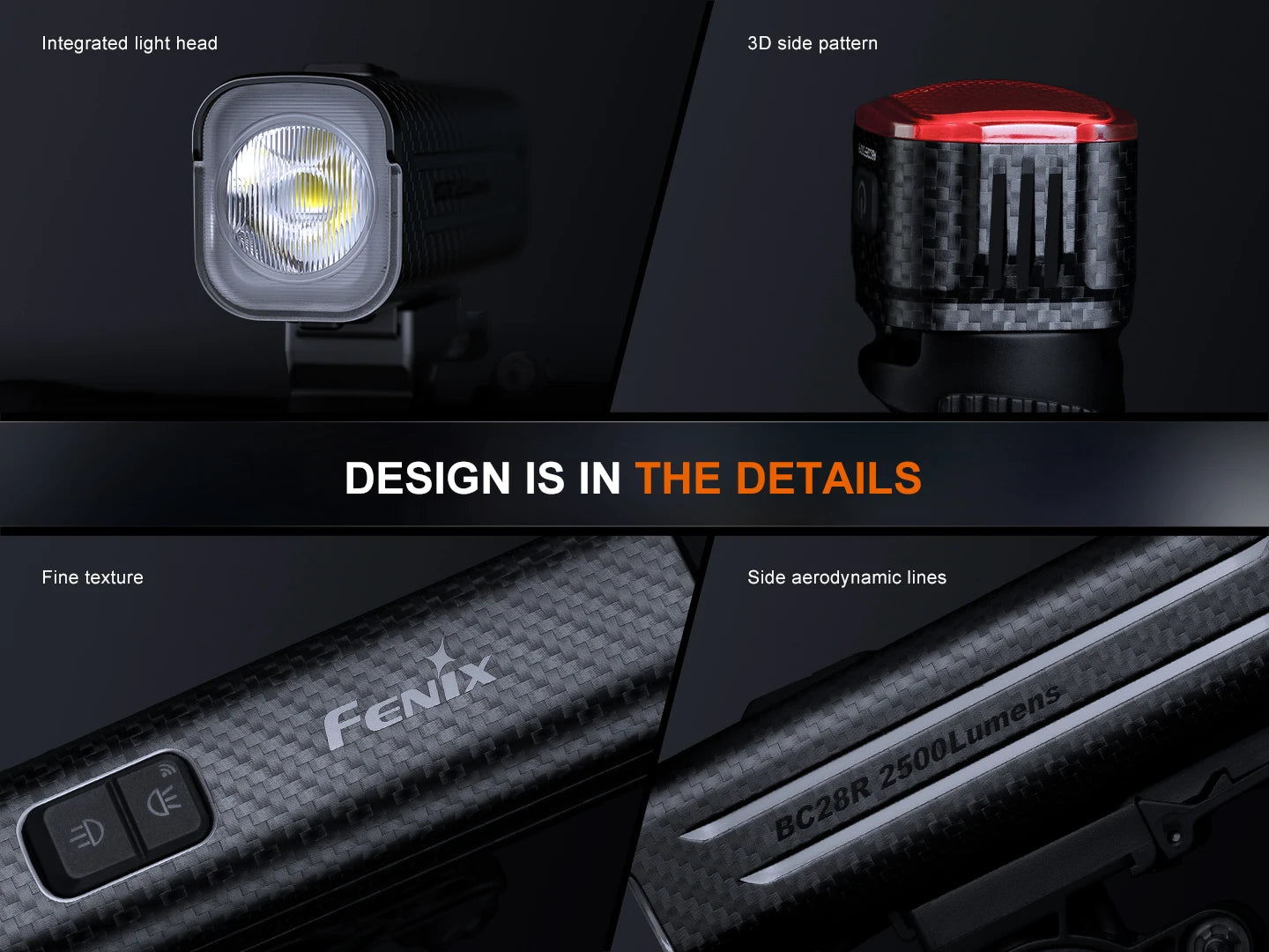 Fenix BC28R 2500 Lumen Smart Front and Rear Bike Light Set