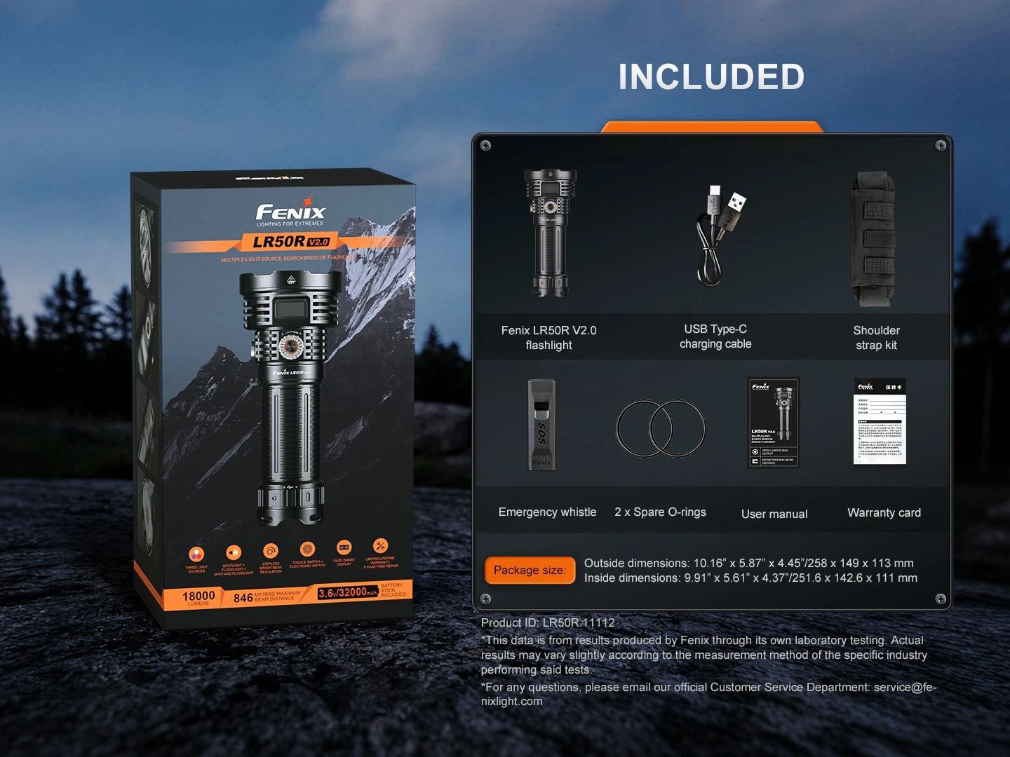 Fenix LR50R V2.0 18,000 Lumen Spot and Flood Searchlight with Red and UV