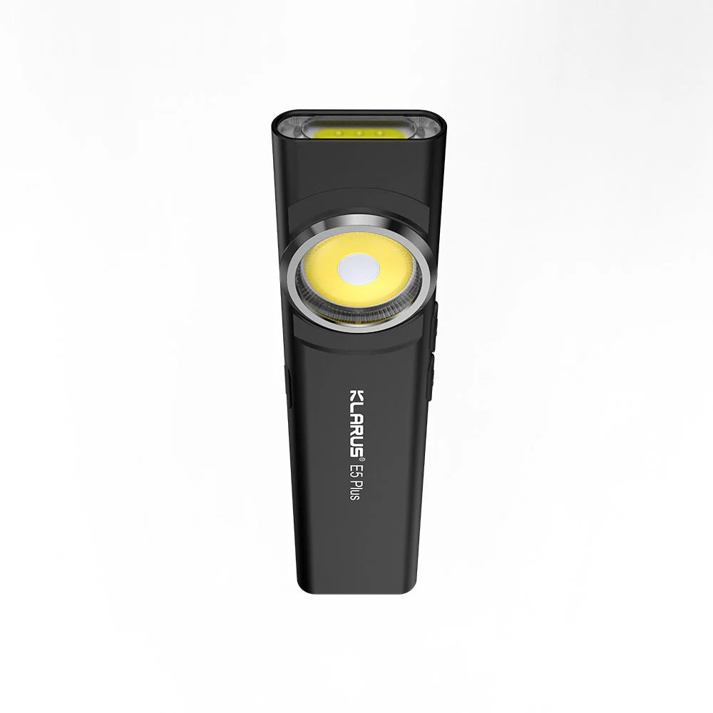 Klarus E5 Plus Rechargeable EDC Tool Light with Magnetic Base – 650 Lumens (Black)