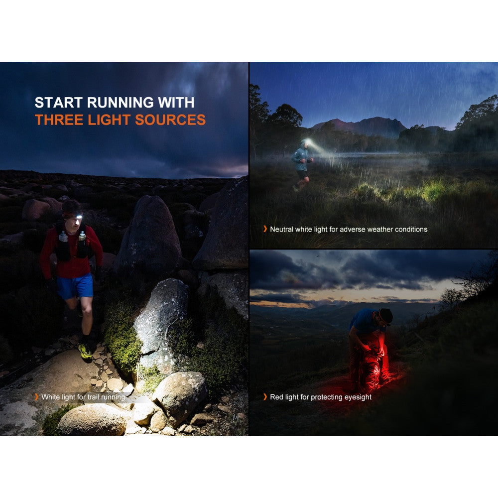 Fenix HP12R-T Beam Distance Separation-Style Headlamp Red - 1300 Lumens, 200 Metres