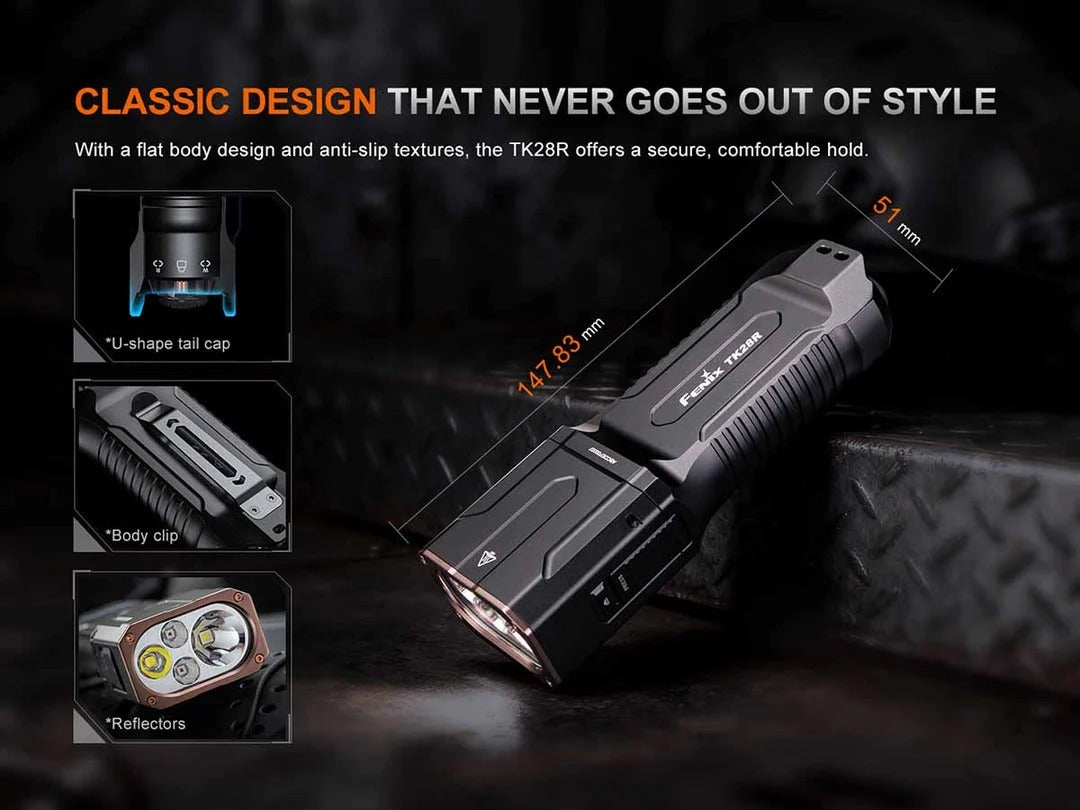 Fenix TK28R Rechargeable Flashlight with Red Mode - 6500 Lumens, 400 Metres