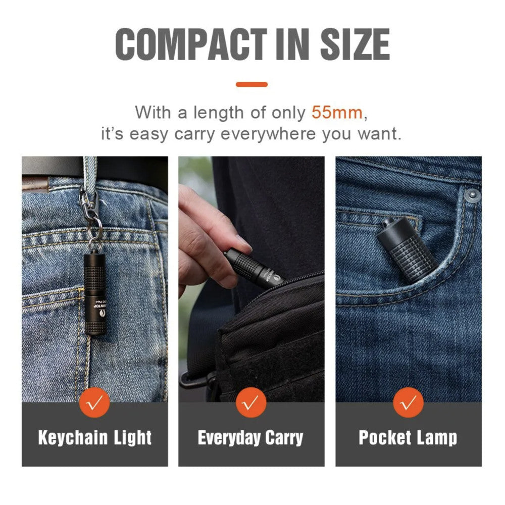 Lumintop EDC Pico V2.0 130 Lumen USB-C Rechargeable Keyring Flashlight - 40 Metres