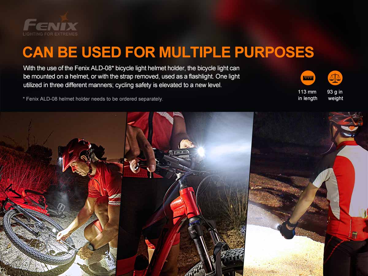 Fenix BC26R Rechargeable Bicycle Light - 1600 Lumens + FREE BC05R V2.0 Tail Light